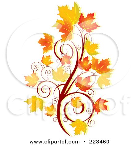 Royalty-Free (RF) Clipart Illustration of an Autumn Spiral And Leaves by Pushkin