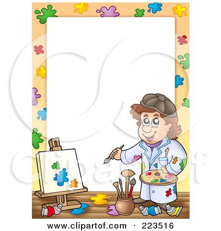 Royalty-Free (RF) Clipart Illustration of a Painter Border Frame Around White Space - 1 by visekart