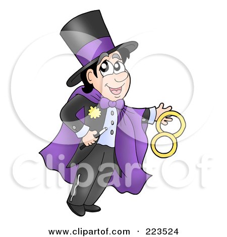 Royalty-Free (RF) Clipart Illustration of a Magician In A Purple Cape by visekart