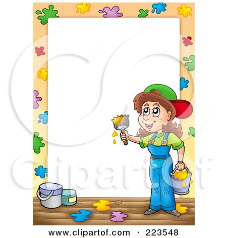 Royalty-Free (RF) Clipart Illustration of a Painter Border Frame Around White Space - 3 by visekart