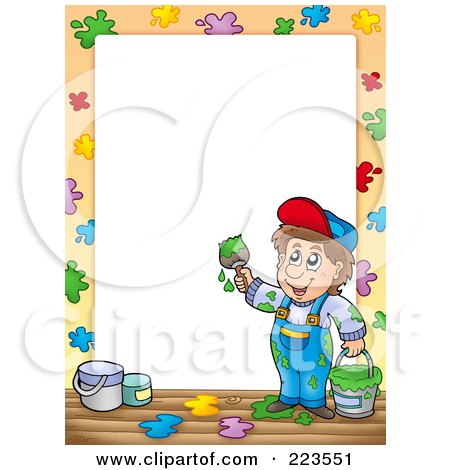 Royalty-Free (RF) Clipart Illustration of a Painter Border Frame Around White Space - 2 by visekart