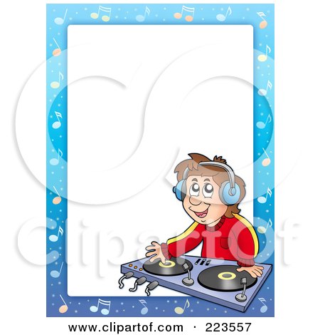 Royalty-Free (RF) Clipart Illustration of a DJ Border Frame Around White Space - 1 by visekart