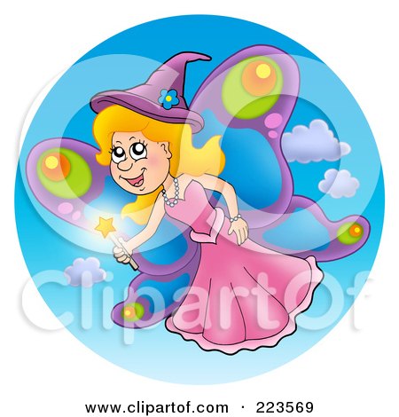 Royalty-Free (RF) Clipart Illustration of a Magic Fairy With Butterfly Wings by visekart
