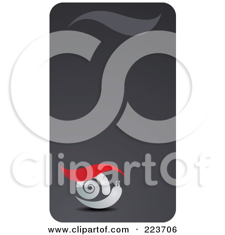 Royalty-Free (RF) Clipart Illustration of a Business Card Design Of A Snail On Gray by Eugene