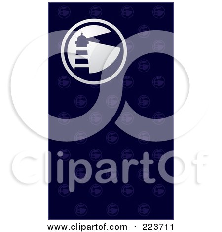 Royalty-Free (RF) Clipart Illustration of a Business Card Design Of A Blue Lighthouse Patterned Background by Eugene
