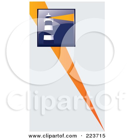 Royalty-Free (RF) Clipart Illustration of a Business Card Design Of A Light House And Beam Of Light On Off White by Eugene