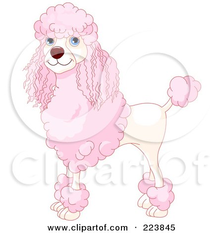 Royalty-Free (RF) Clipart Illustration of an Adult Pink And Cream Standard Poodle  by Pushkin