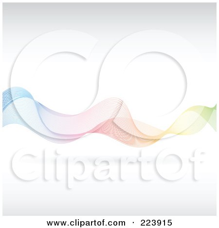 Royalty-Free (RF) Clipart Illustration of a Mesh Wave Of Colors On Off White - 2 by cidepix