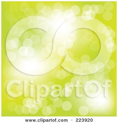 Royalty-Free (RF) Clipart Illustration of a Background Of Yellowish Green Sparkles And Lights by cidepix