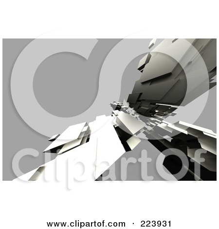 Royalty-Free (RF) Clipart Illustration of an Abstract Structure Of Metal Over Gray by chrisroll