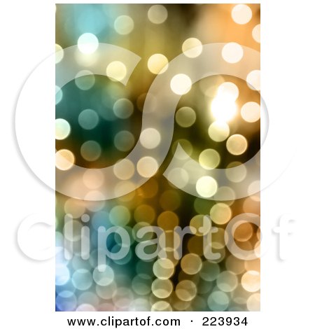 Royalty-Free (RF) Clipart Illustration of a Background Of Sparkly Lights In Golden Tones by chrisroll