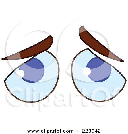 Royalty-Free (RF) Clipart Illustration of a Pair Of Sad Blue Male Eyes by yayayoyo