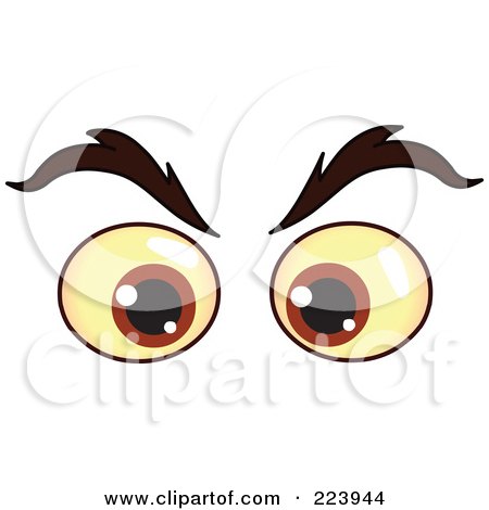 Royalty-Free (RF) Clipart Illustration of a Pair Of Evil Brown Male Eyes by yayayoyo
