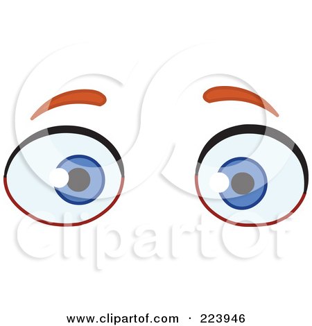 Royalty-Free (RF) Clipart Illustration of a Pair Of Wide Blue Male Eyes by yayayoyo