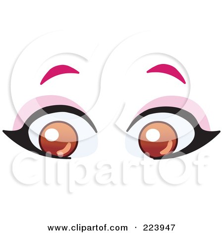 Royalty-Free (RF) Clipart Illustration of a Pair Of Brown Female Eyes by yayayoyo