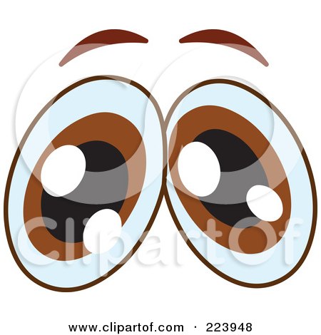 Royalty-Free (RF) Clipart Illustration of a Pair Of Worried Brown Male Eyes by yayayoyo