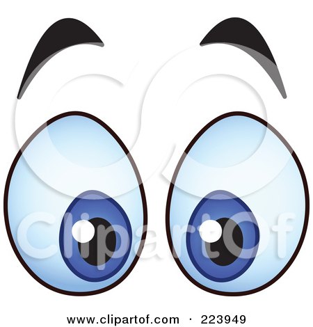 Royalty-Free (RF) Clipart Illustration of a Pair Of Surprised Blue Male Eyes by yayayoyo