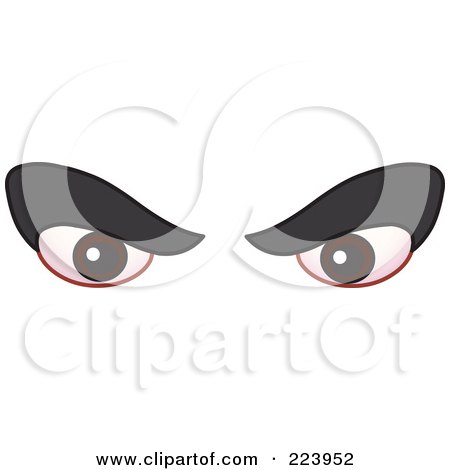 Royalty-Free (RF) Clipart Illustration of a Pair Of Mean Brown Male Eyes by yayayoyo