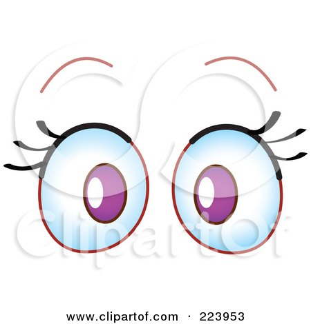 Royalty-Free (RF) Clipart Illustration of a Pair Of Surprised Purple Eyes by yayayoyo