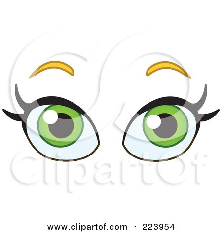 Royalty-Free (RF) Clipart Illustration of a Pair Of Green Female Eyes by yayayoyo