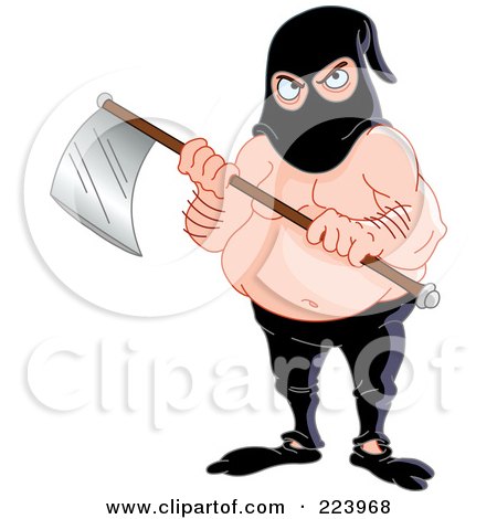 Royalty-Free (RF) Clipart Illustration of an Execution Man Holding An Ax by yayayoyo