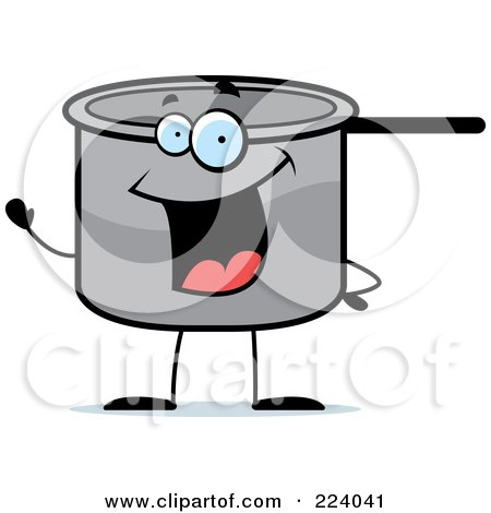 Royalty-Free (RF) Clipart Illustration of a Friendly Pot Character Waving by Cory Thoman