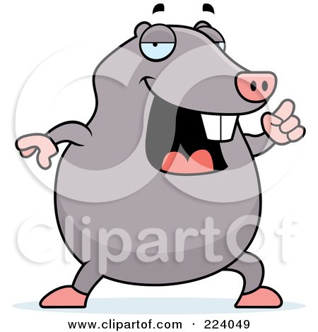 Royalty-Free (RF) Clipart Illustration of a Chubby Mole With An Idea by Cory Thoman