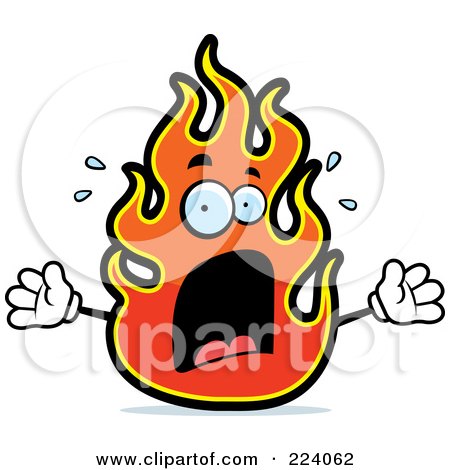 Royalty-Free (RF) Clipart Illustration of a Screaming Fire by Cory Thoman
