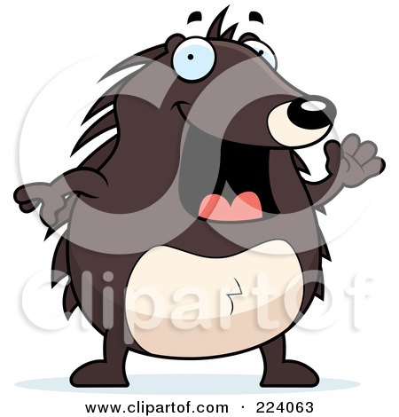 Royalty-Free (RF) Clipart Illustration of a Chubby Hedgehog With An Idea by Cory Thoman