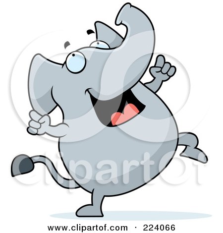 Royalty-Free (RF) Clipart Illustration of a Happy Elephant by Cory Thoman