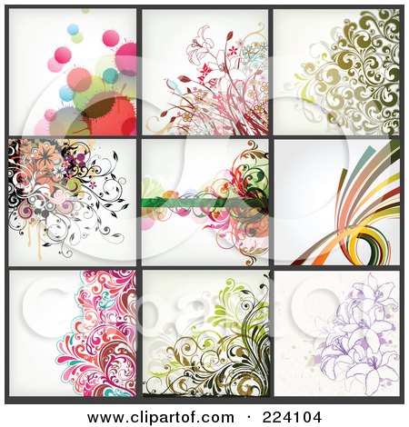 Royalty-Free (RF) Clipart Illustration of a Digital Collage Of Background Designs - 13 by OnFocusMedia