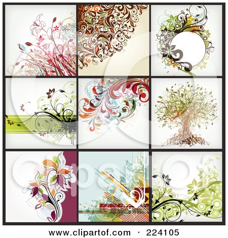 Royalty-Free (RF) Clipart Illustration of a Digital Collage Of Background Designs - 14 by OnFocusMedia