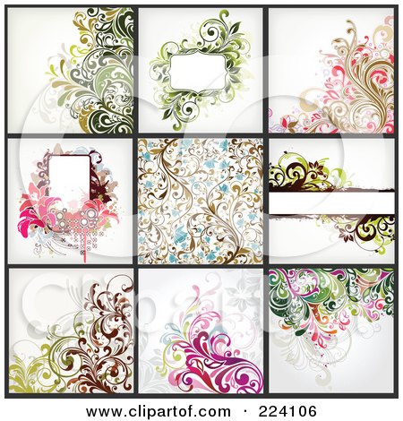 Royalty-Free (RF) Clipart Illustration of a Digital Collage Of Background Designs - 12 by OnFocusMedia