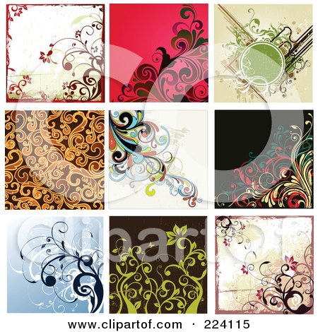 Royalty-Free (RF) Clipart Illustration of a Digital Collage Of Background Designs - 4 by OnFocusMedia