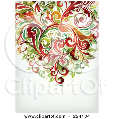 Royalty-Free (RF) Clipart Illustration of a Leafy Floral Background - 20 by OnFocusMedia