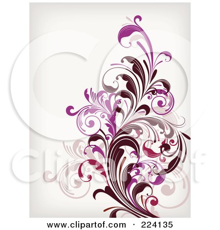 Royalty-Free (RF) Clipart Illustration of a Leafy Floral Background - 2 by OnFocusMedia