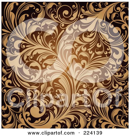 Royalty-Free (RF) Clipart Illustration of a Flourish Pattern Background - 4 by OnFocusMedia
