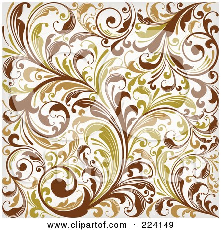 Royalty-Free (RF) Clipart Illustration of a Flourish Pattern Background - 2 by OnFocusMedia