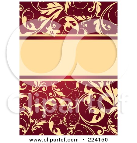 Royalty-Free (RF) Clipart Illustration of a Floral Grunge Background With Text Space - 5 by OnFocusMedia
