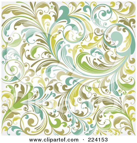 Royalty-Free (RF) Clipart Illustration of a Flourish Pattern Background - 1 by OnFocusMedia