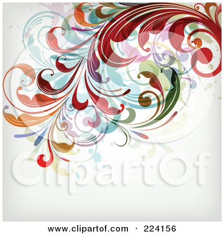 Royalty-Free (RF) Clipart Illustration of a Leafy Floral Background - 27 by OnFocusMedia