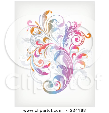Royalty-Free (RF) Clipart Illustration of a Leafy Floral Background - 11 by OnFocusMedia
