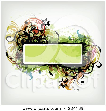 Royalty-Free (RF) Clipart Illustration of a Floral Grunge Background With Text Space - 3 by OnFocusMedia