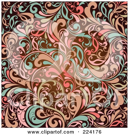 Royalty-Free (RF) Clipart Illustration of a Flourish Pattern Background - 6 by OnFocusMedia