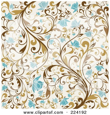 Royalty-Free (RF) Clipart Illustration of a Flourish Pattern Background - 3 by OnFocusMedia