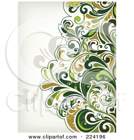 Royalty-Free (RF) Clipart Illustration of a Leafy Floral Background - 9 by OnFocusMedia