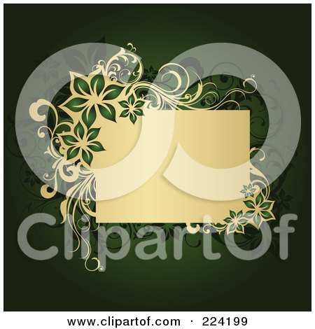 Royalty-Free (RF) Clipart Illustration of a Floral Grunge Background With Text Space - 4 by OnFocusMedia