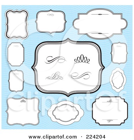 Royalty-Free (RF) Clipart Illustration of a Digital Collage Of Blank Frames On Blue by BestVector