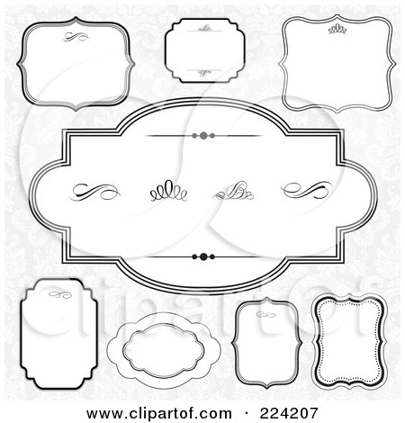 Royalty-Free (RF) Clipart Illustration of a Digital Collage Of Blank Frames On Gray - 1 by BestVector