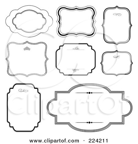 Royalty-Free (RF) Clipart Illustration of a Digital Collage Of Blank Frames On Off White by BestVector